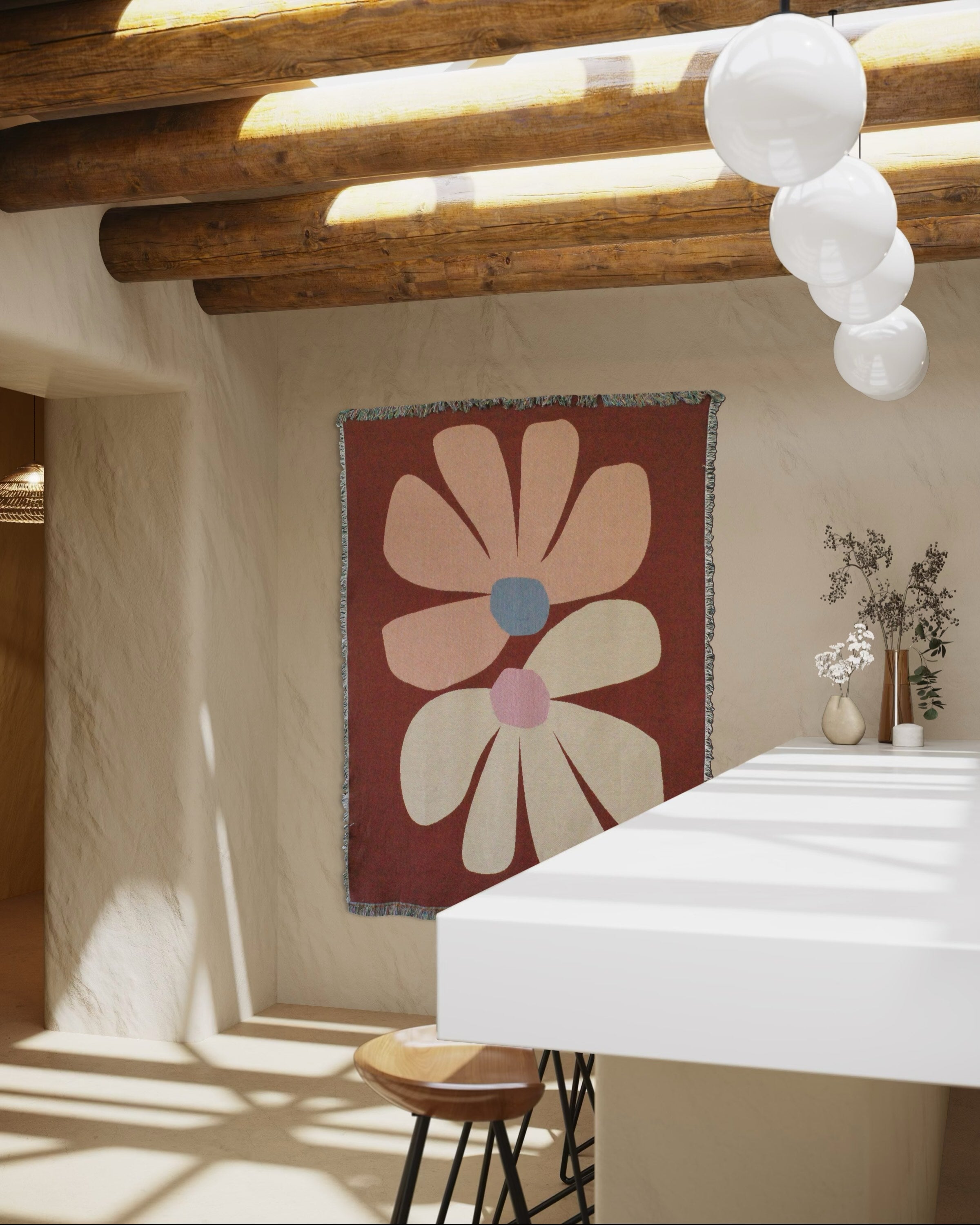 Wandkleed Retro Roots Burgundy