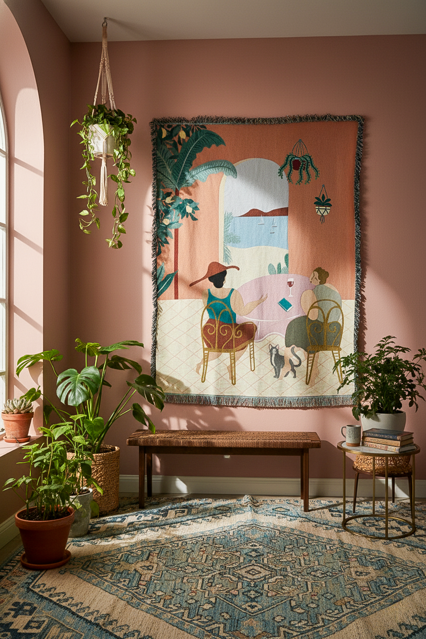 Wandkleed Palm Breeze Brunch